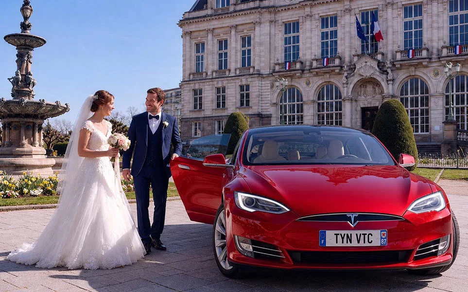 Mariage à Limoges : La Tesla Model S Rouge pour Votre Jour J blog tyn vtc mariage limoges