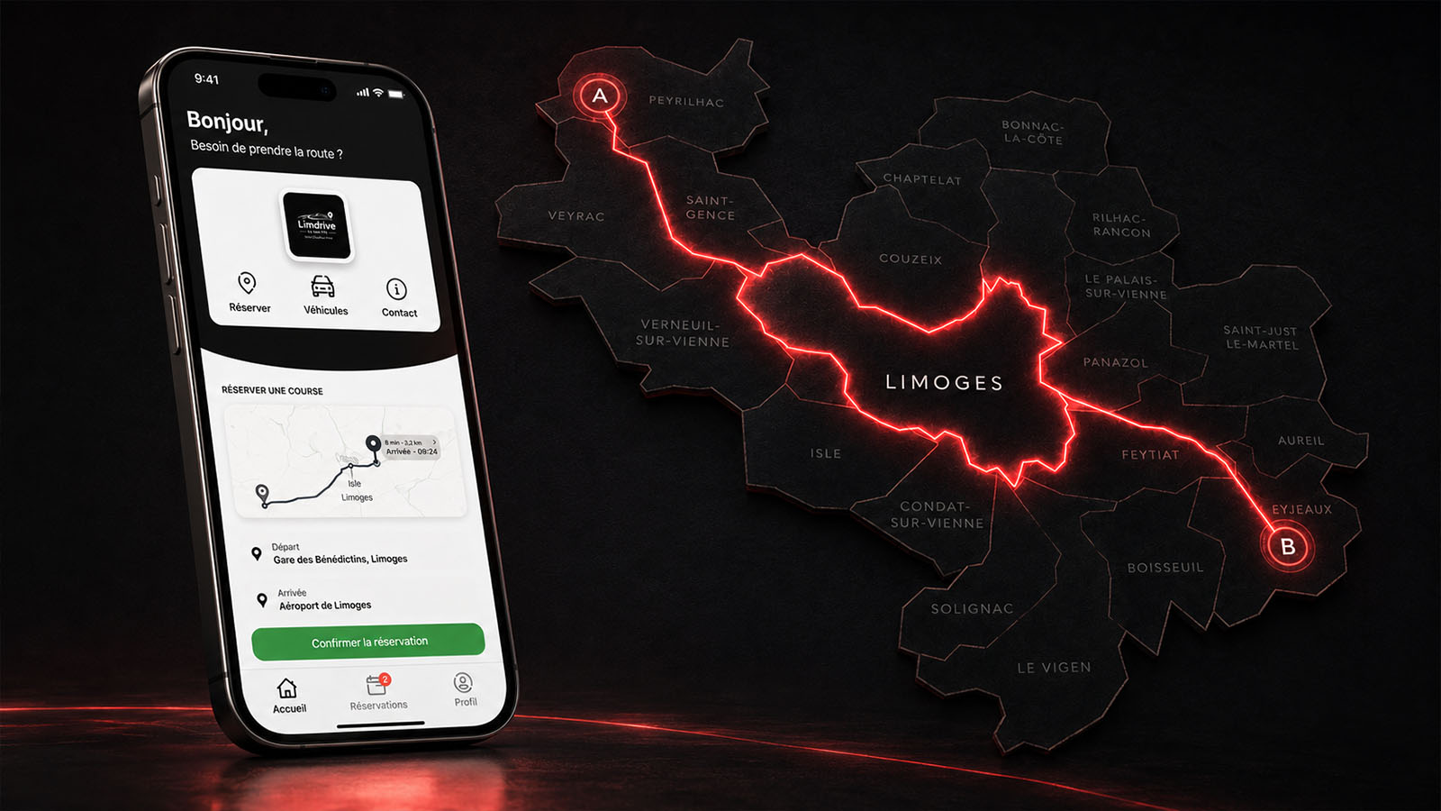 tyn vtc application trajet limoges